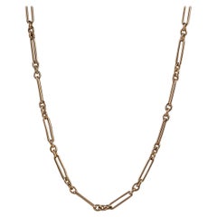 Antique Victorian Chain Necklace 9 Carat Rose Gold Double Bracelet, circa 1880