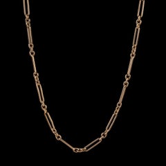 Antique Victorian Chain Necklace 9 Carat Rose Gold Double Bracelet, circa 1880