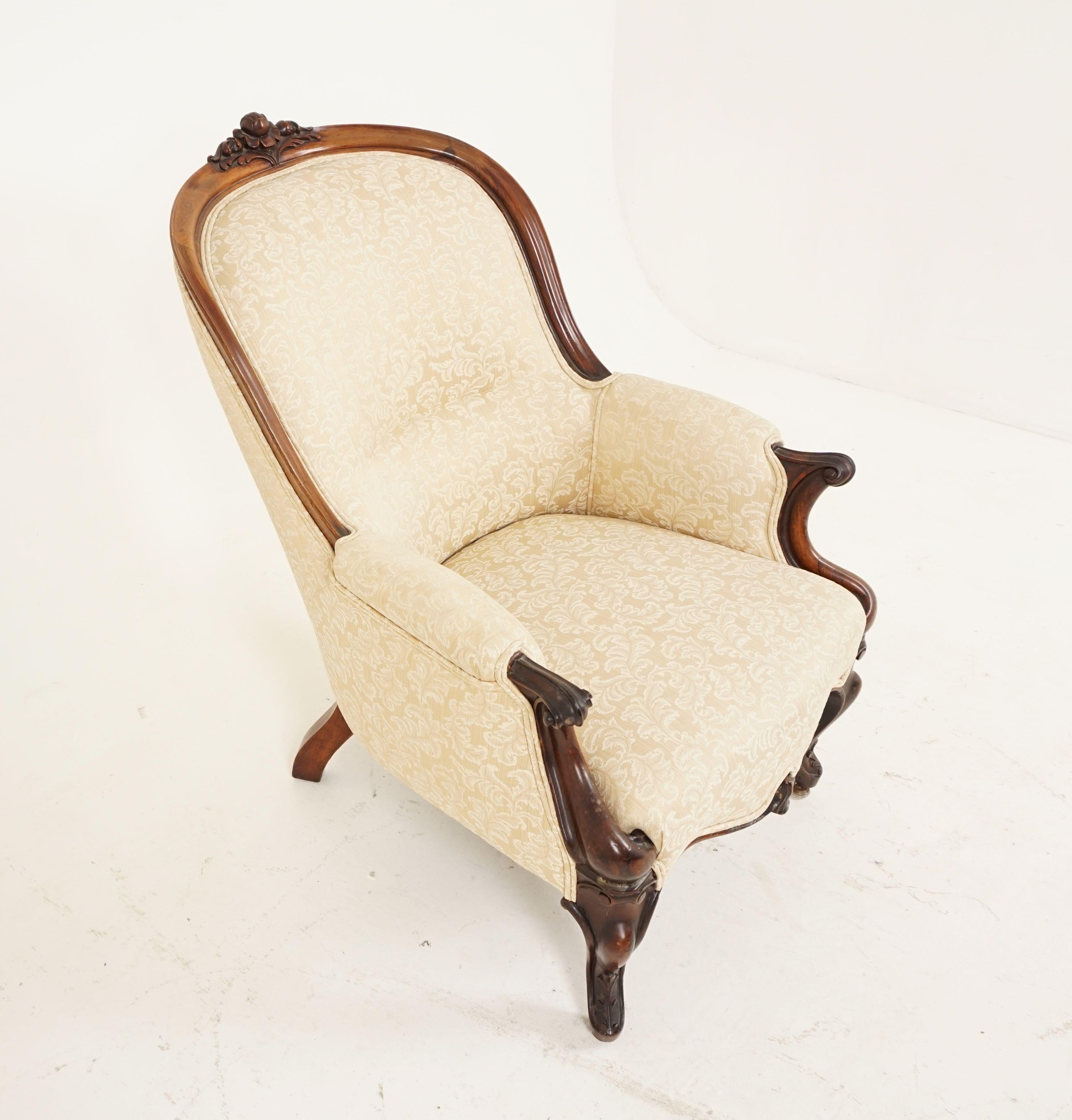 Antique Victorian Chair, Mahogany Framed Spoon Back Chair, Scotland 1880, B2083 In Good Condition In Vancouver, BC
