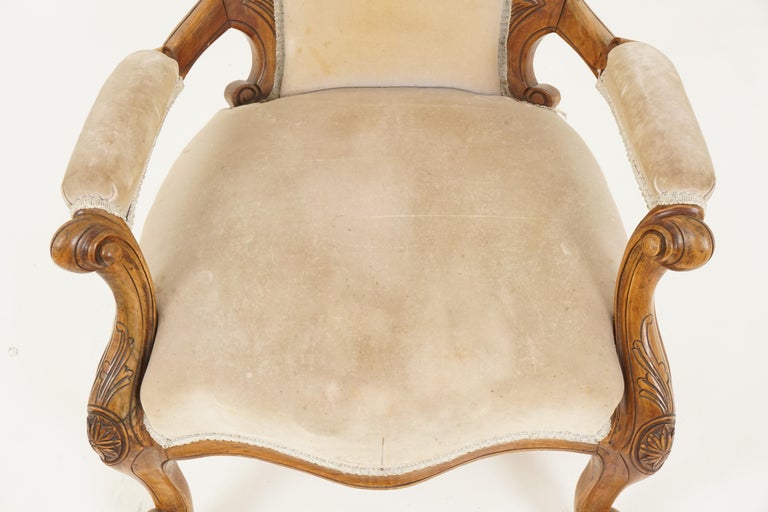 Antique Victorian Chair, Walnut, Gentlemen's Parlour Chair, Scotland