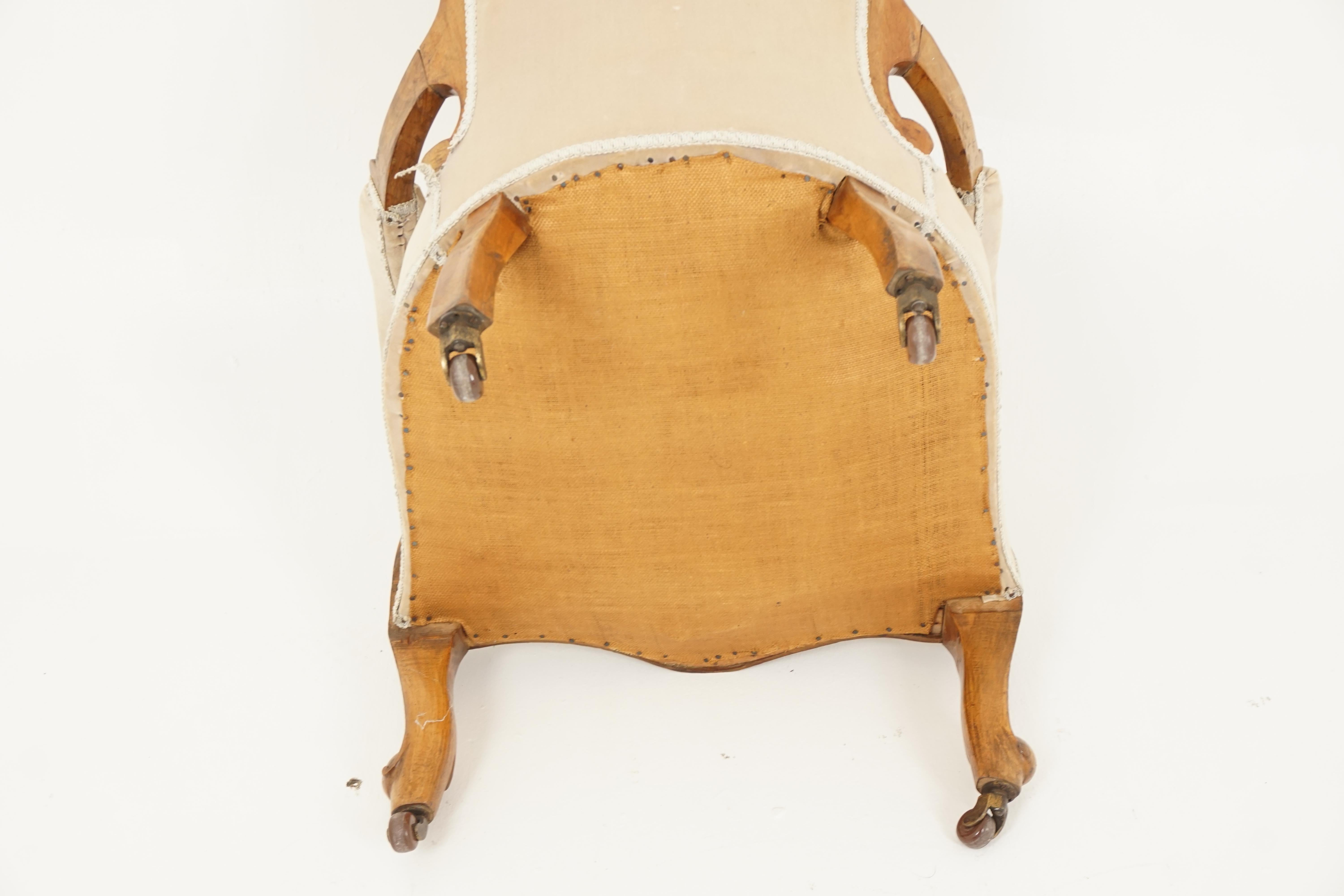 Late 19th Century Antique Victorian Chair, Walnut, Gentlemen's Parlour Chair, Scotland 1870, H282