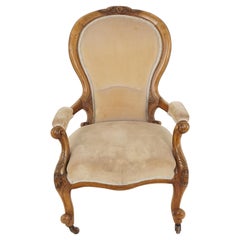 Antique Victorian Chair, Walnut, Gentlemen's Parlour Chair, Scotland 1870, H282