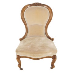 Antique Victorian Chair, Walnut, Women's Parlour Chair, Scotland 1870, H283