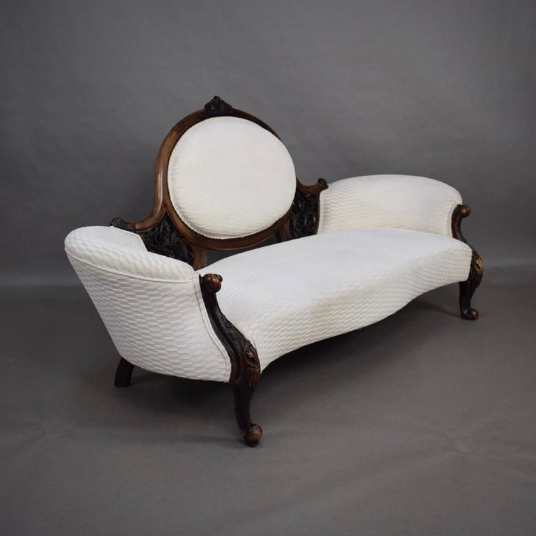 Victorian Antique Chaise Longue Love Seat Sofa, 18th19th Century at