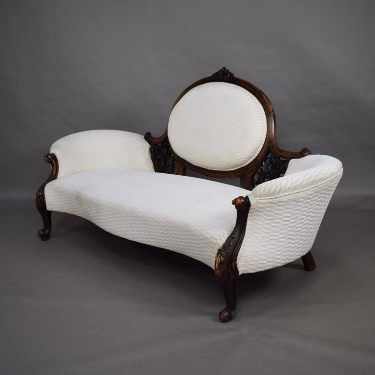 Victorian Antique Chaise Longue Love Seat Sofa, 18th19th Century at