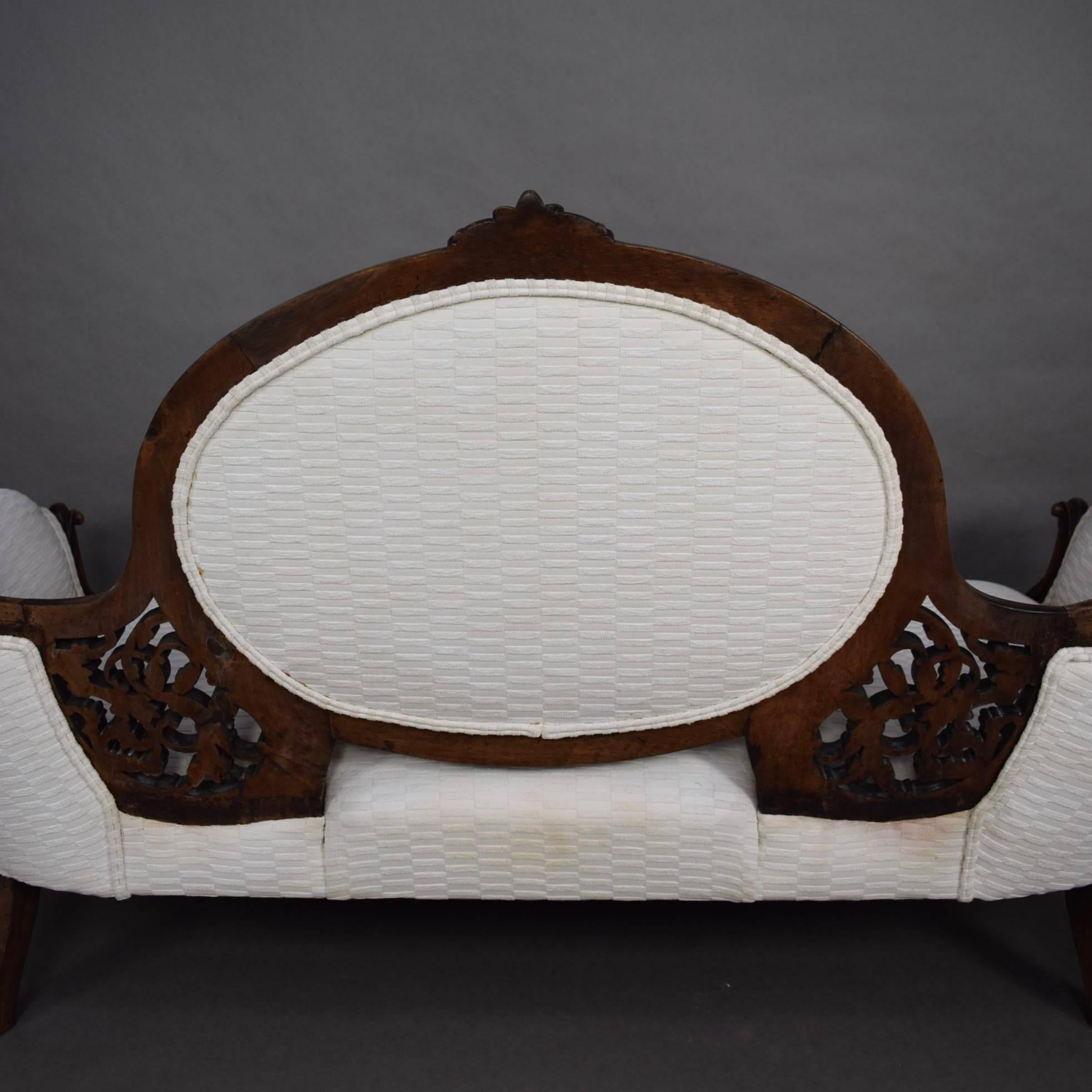Victorian Antique Chaise Longue Love Seat Sofa, 18th-19th Century 3