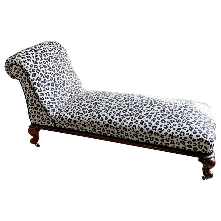 Antique Victorian Chaise Longue in Woven Leopard Jacquard For Sale at  1stDibs | antique chaise longue, chaise leopard, edwardian chaise longue