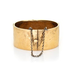 Antique Victorian Cherub Cupid Bracelet Enamel 14k Yellow Gold 6.5" Fine Jewelry