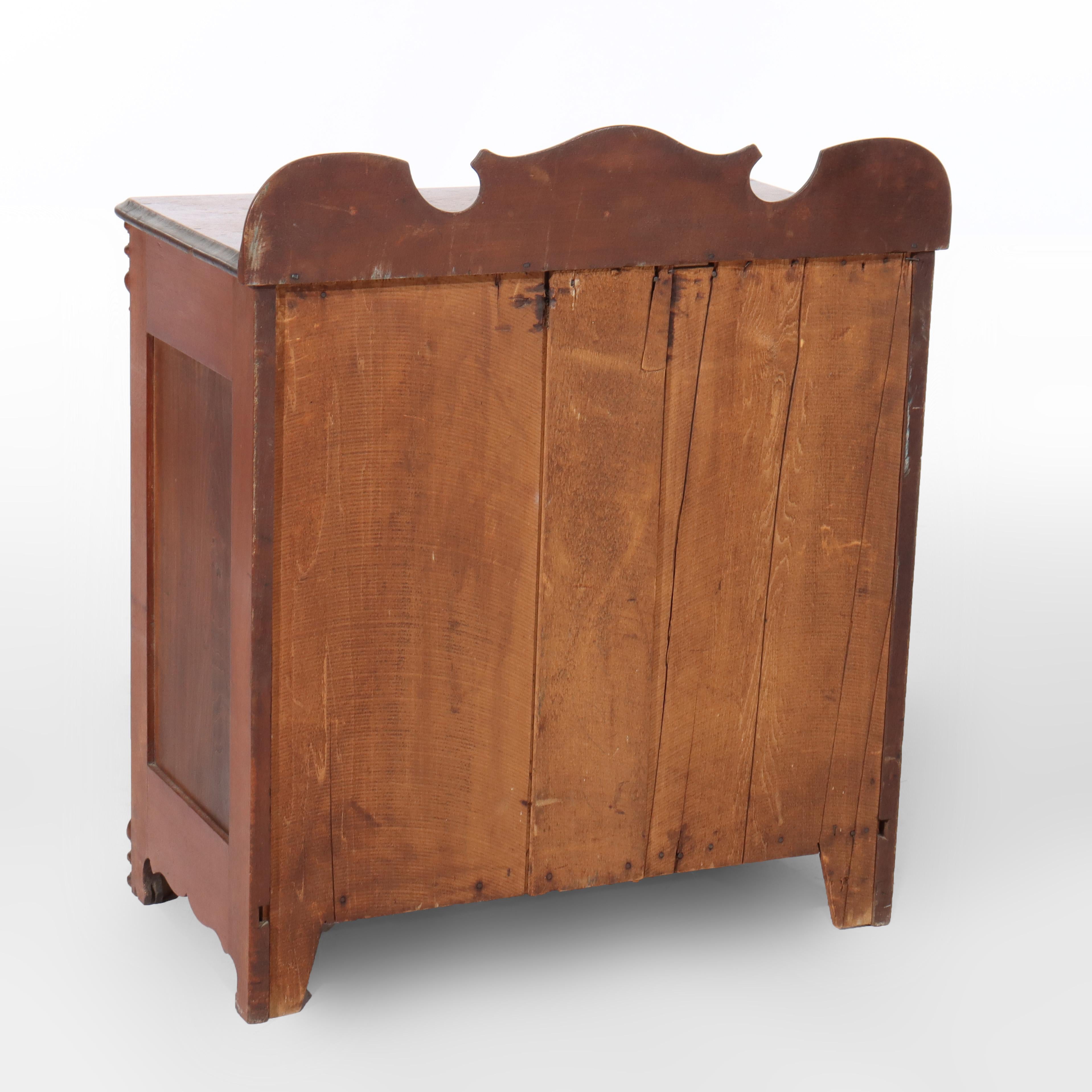 Antique Victorian Chestnut Three Drawer Commode with Carved Pulls C1890 For Sale 5