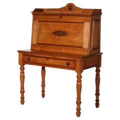 Ancien bureau victorien en châtaignier et noyer de style Plantation c1890