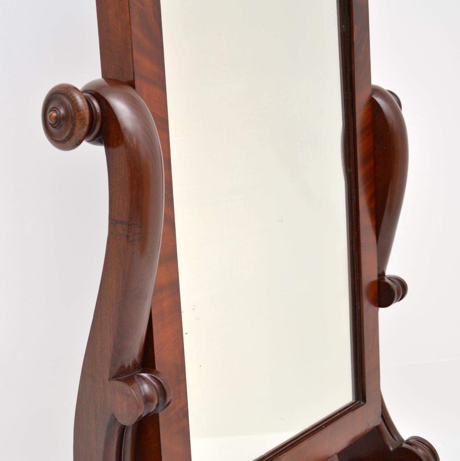 British Antique Victorian Cheval Mirror For Sale