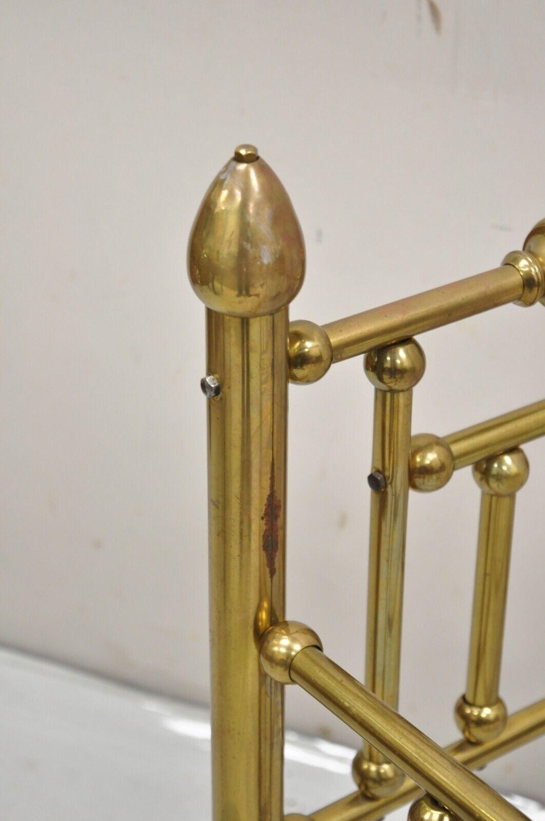Antique Victorian Child's Baby Doll Pet Cradle Brass Bed In Good Condition For Sale In Philadelphia, PA