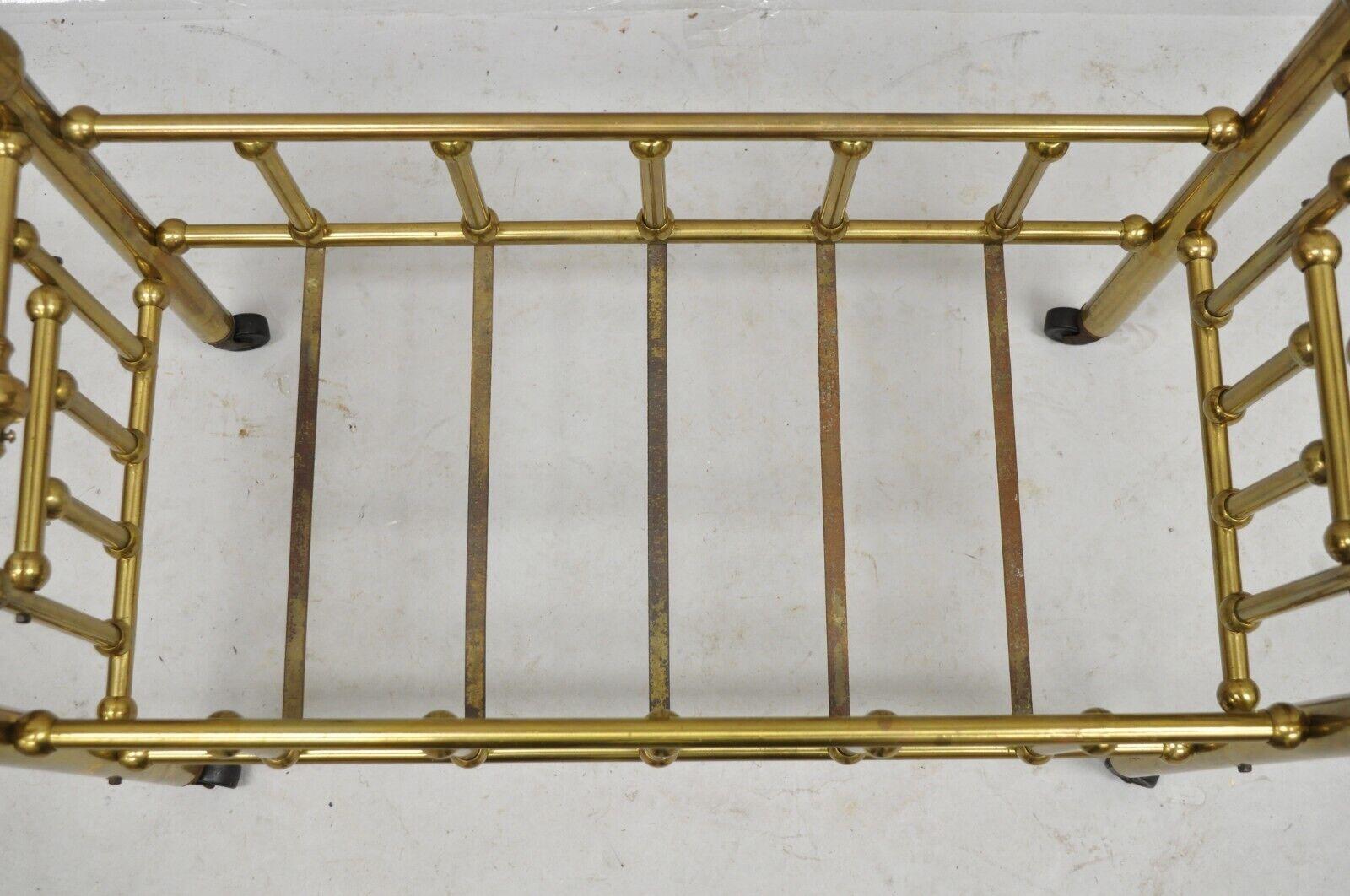 Antique Victorian Child's Baby Doll Pet Cradle Brass Bed For Sale 2