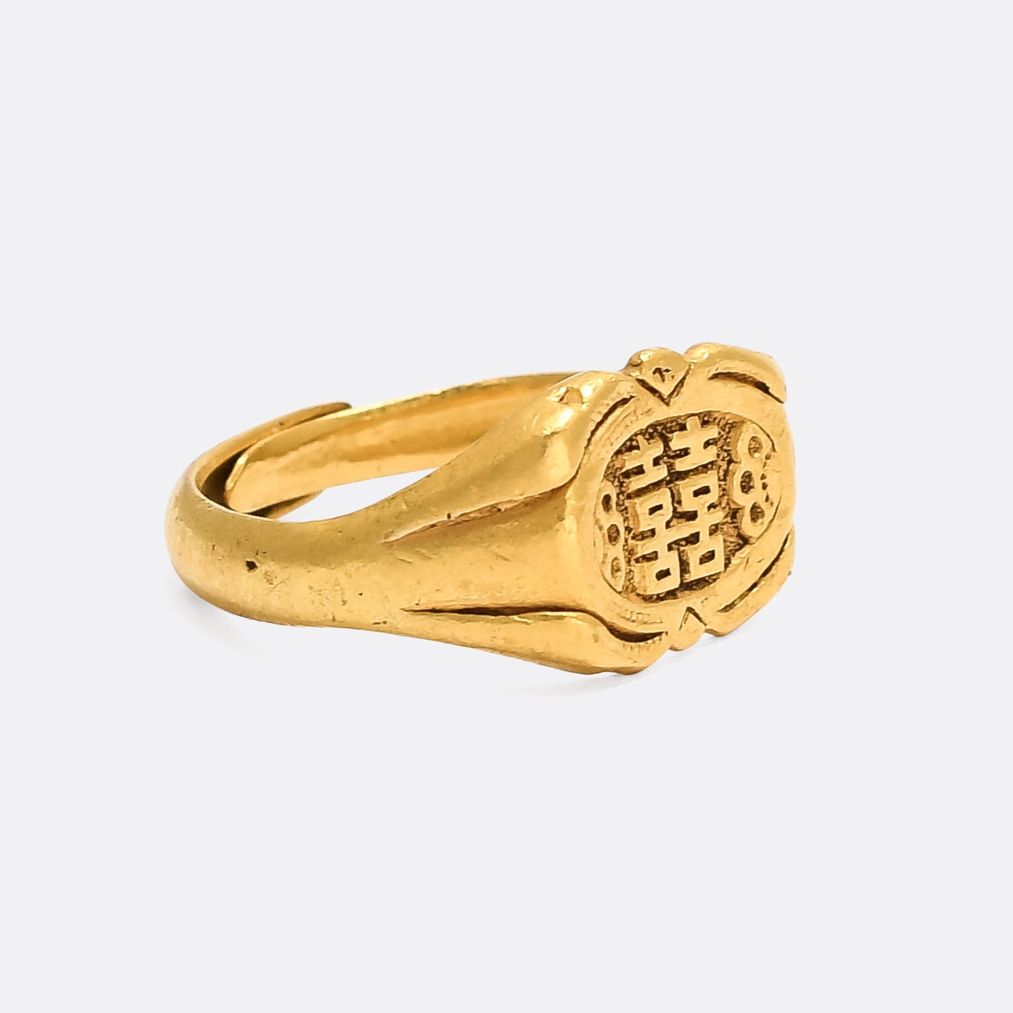 An incredible antique signet ring dating from the mid 19th Century. It's Chinese, with the symbol 