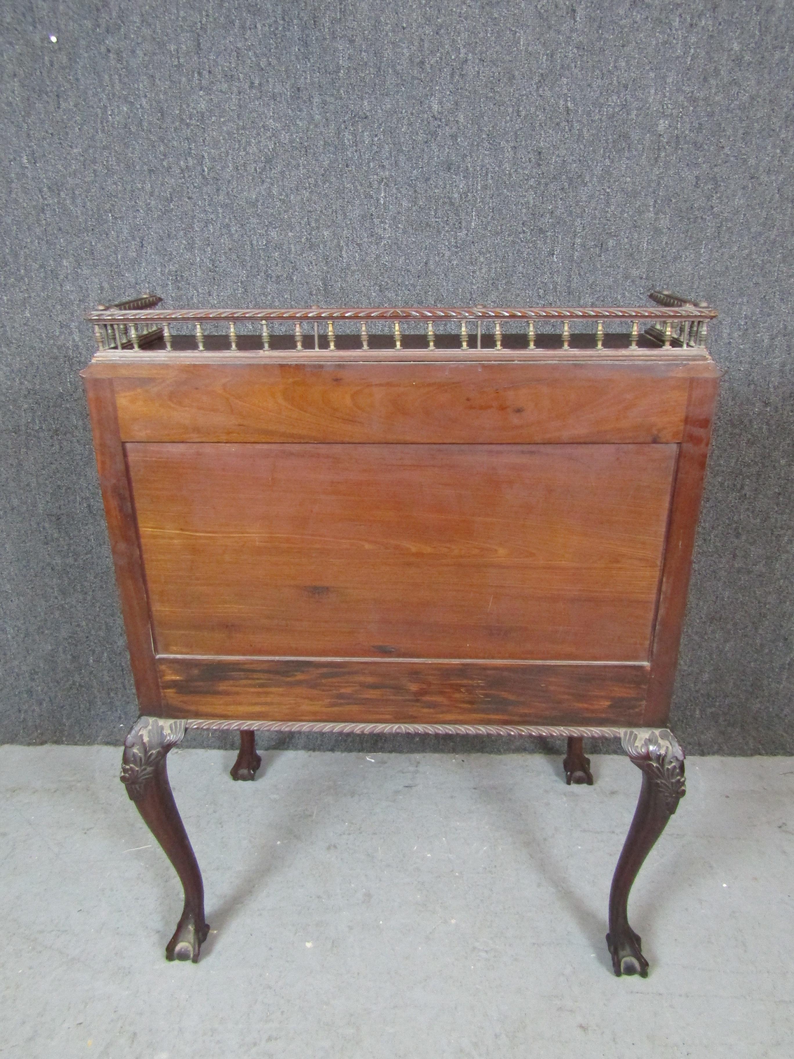 Antique Victorian Chippendale Mahogany Secretary Desk For Sale 5