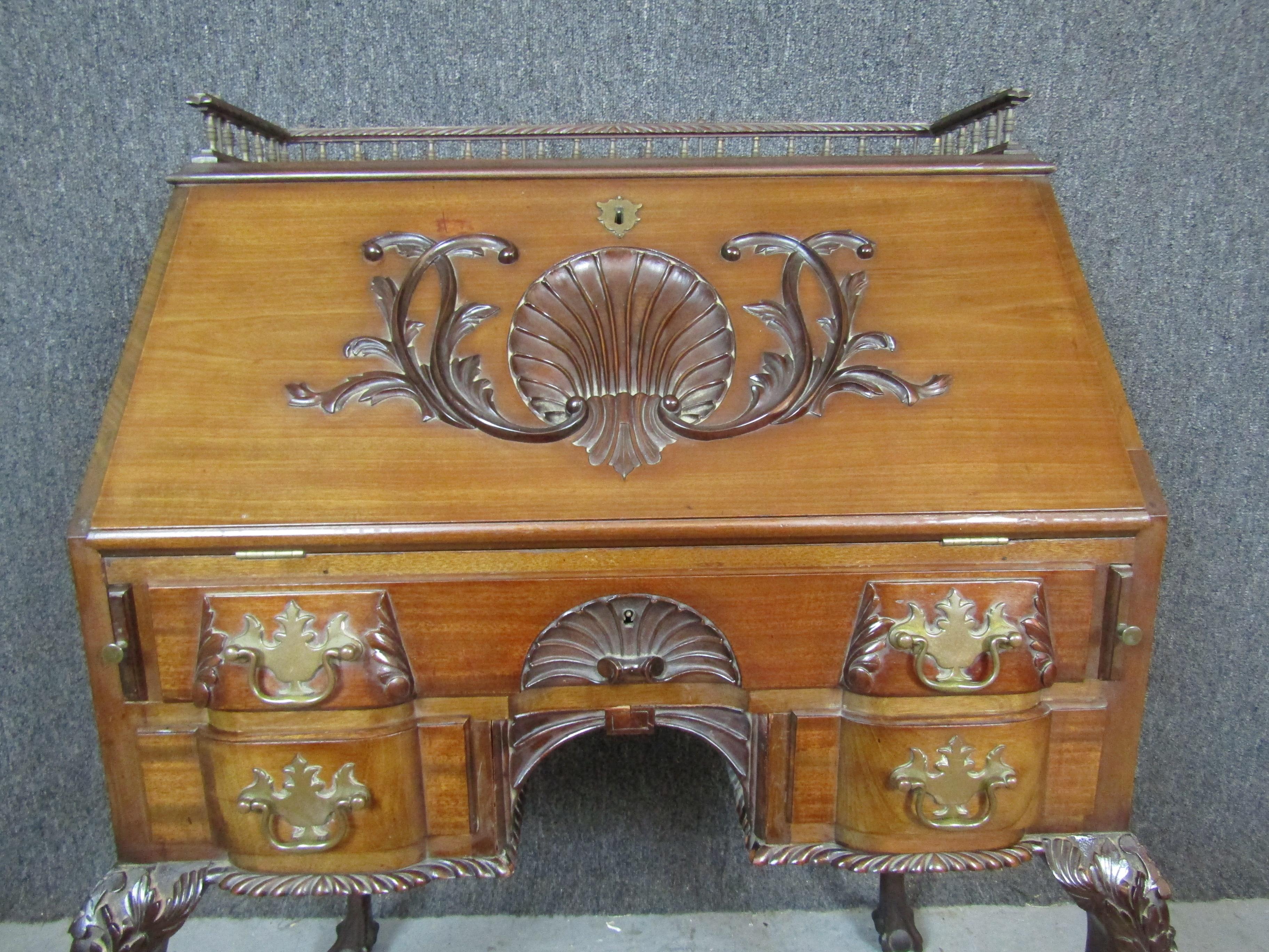 chippendale secretary desk antique