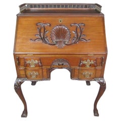 Antiker viktorianischer Chippendale-Mahagoni-Sekretär-Schreibtisch