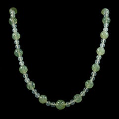 Antique Victorian Serpentine Beaded Necklace Dragon Clasp Circa 1900