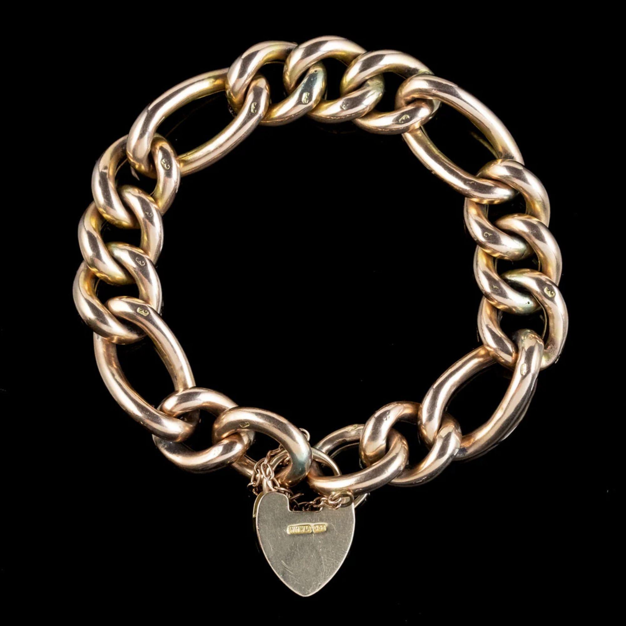 antique rose gold curb link bracelet