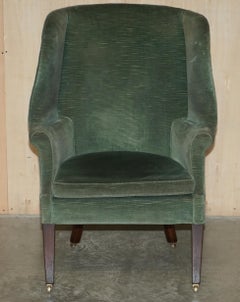 Antique Victorian circa 1880 Curved Barrel Back Porters Wingback Armchair