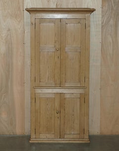 Antique Victorian circa 1880 Lightly Burred Pine Housekeepers Linen Cupboard