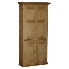 Used Victorian circa 1880 Lightly Burred Pine Housekeepers Linen Cupboard