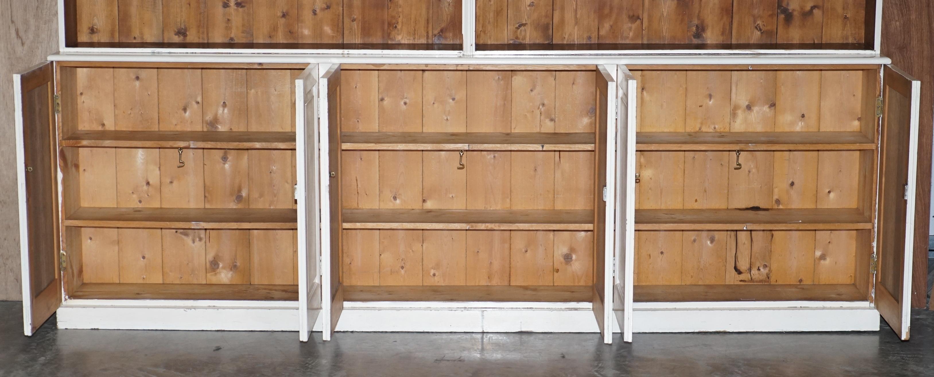 Antique Victorian circa 1880 Pitch Pine Bookcase with Vintage, circa 1950 Paint For Sale 7