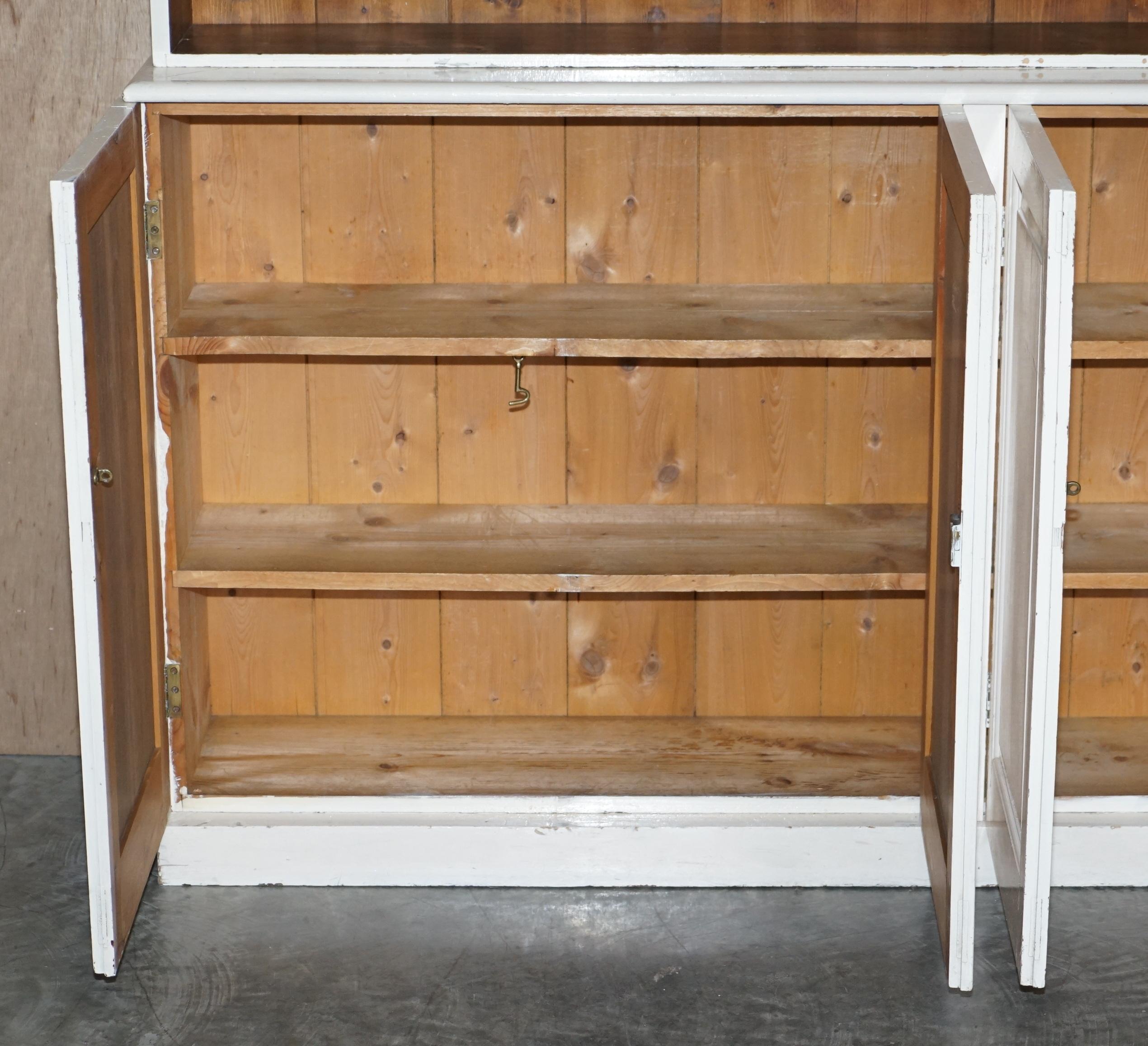 Antique Victorian circa 1880 Pitch Pine Bookcase with Vintage, circa 1950 Paint For Sale 8