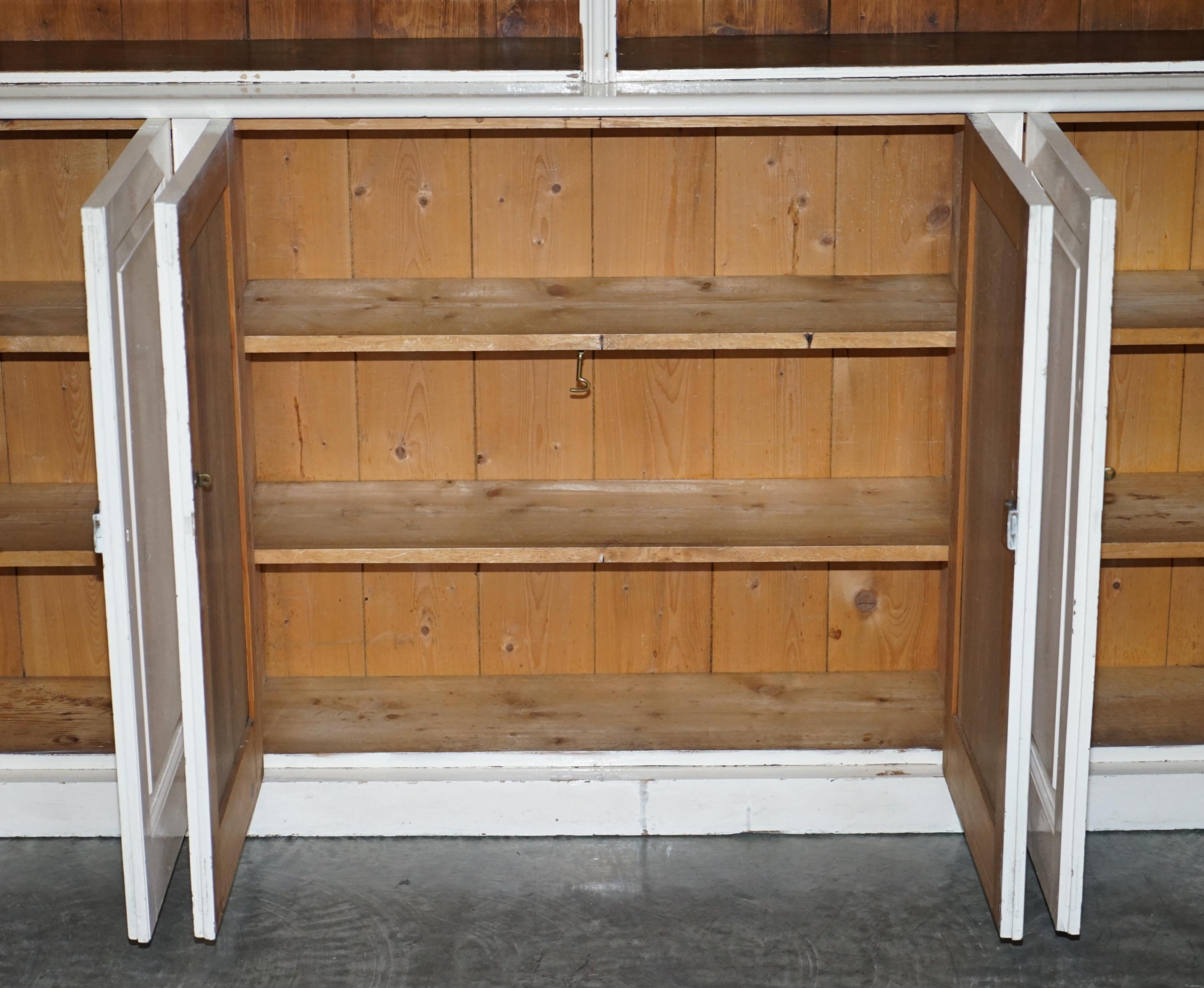 Antique Victorian circa 1880 Pitch Pine Bookcase with Vintage, circa 1950 Paint For Sale 9