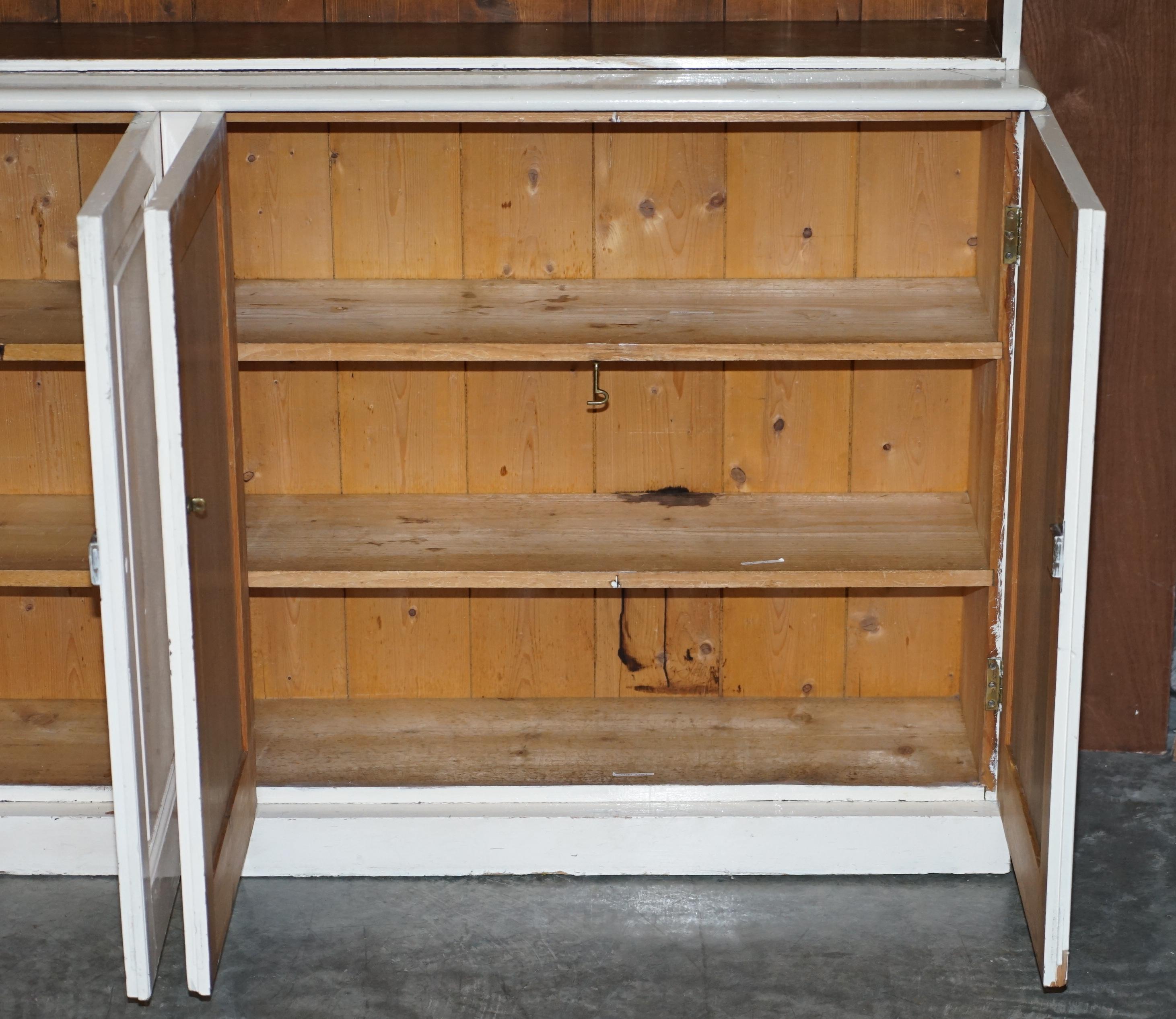 Antique Victorian circa 1880 Pitch Pine Bookcase with Vintage, circa 1950 Paint For Sale 10
