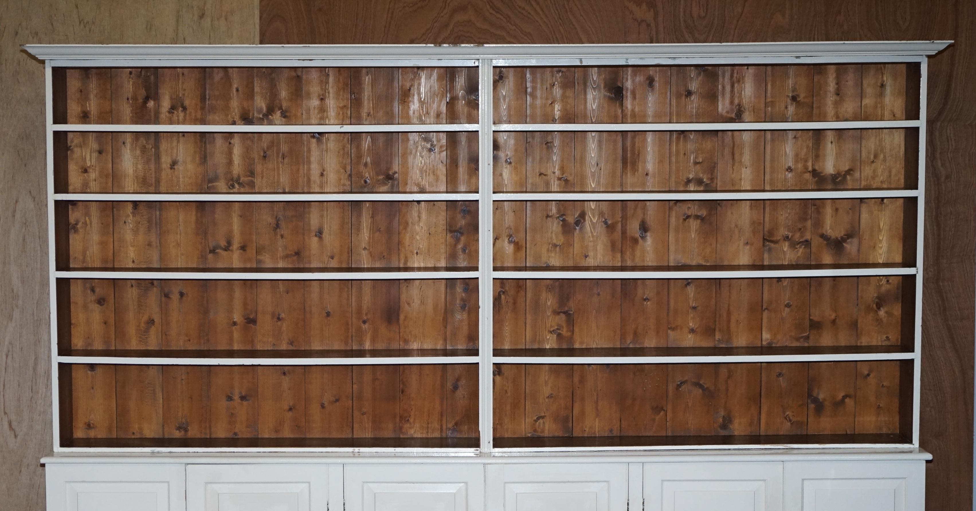 Antique Victorian circa 1880 Pitch Pine Bookcase with Vintage, circa 1950 Paint For Sale 1