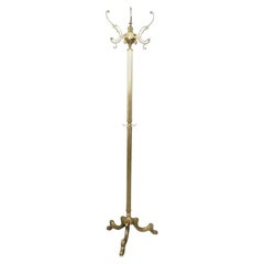 Antique Victorien Circa 1880''s Brass Coat Hat Scarf Stand With Hooks