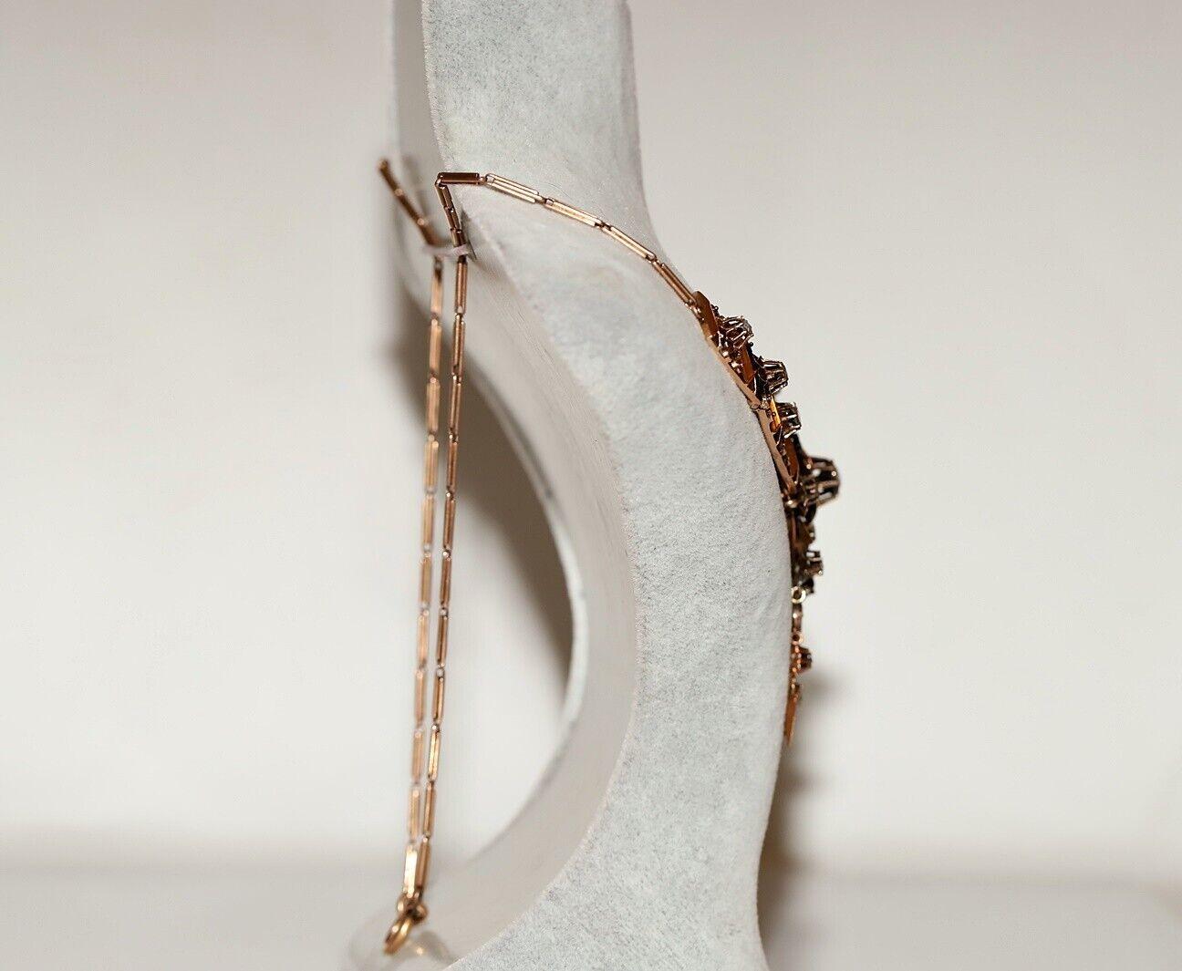 Antike viktorianische Halskette, um 1880, natürlicher Diamant im Rosenschliff, dekoriert  im Angebot 5
