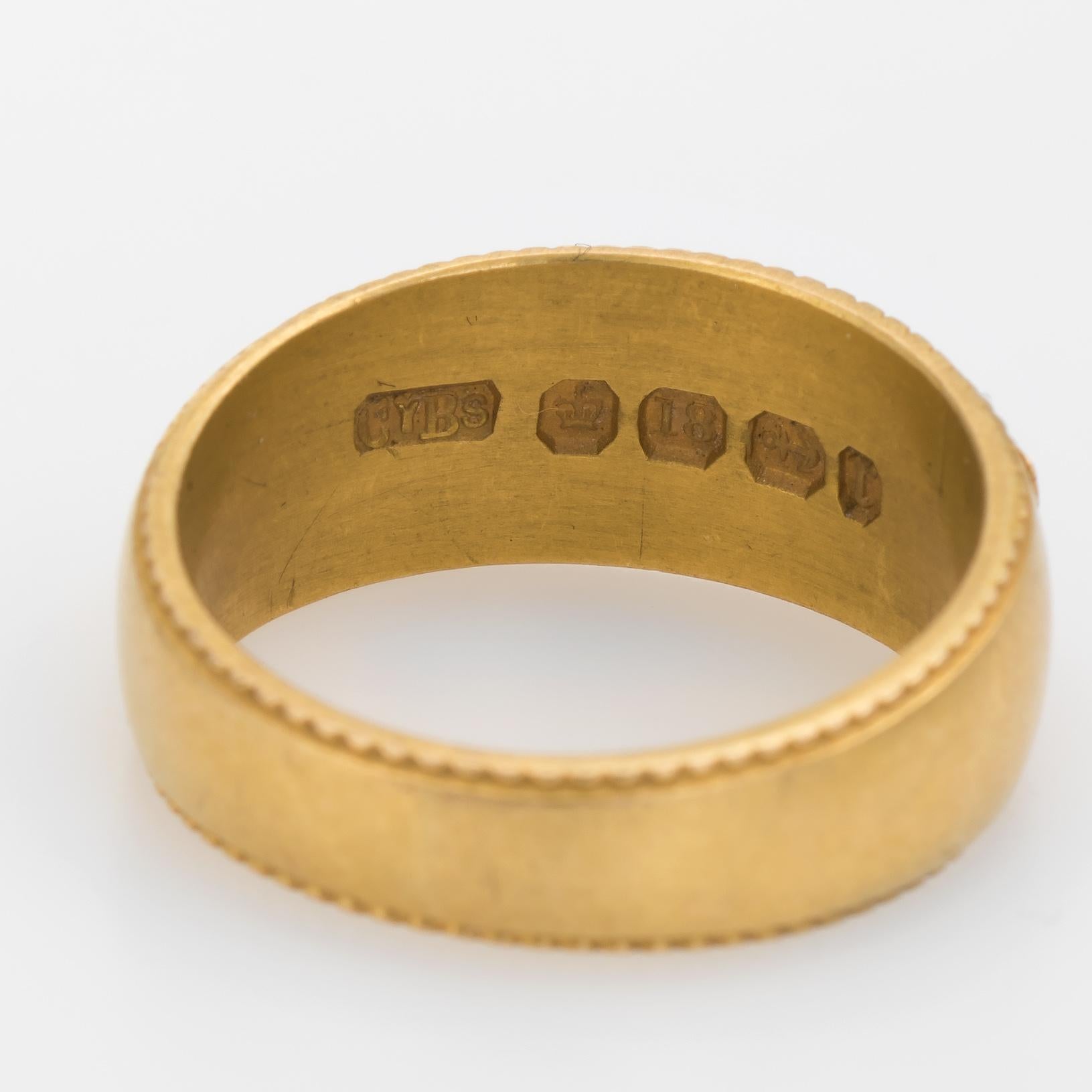 Women's Antique Victorian circa 1891 Mizpah Ring Vintage 18 Karat Gold Band Fine Jewelry