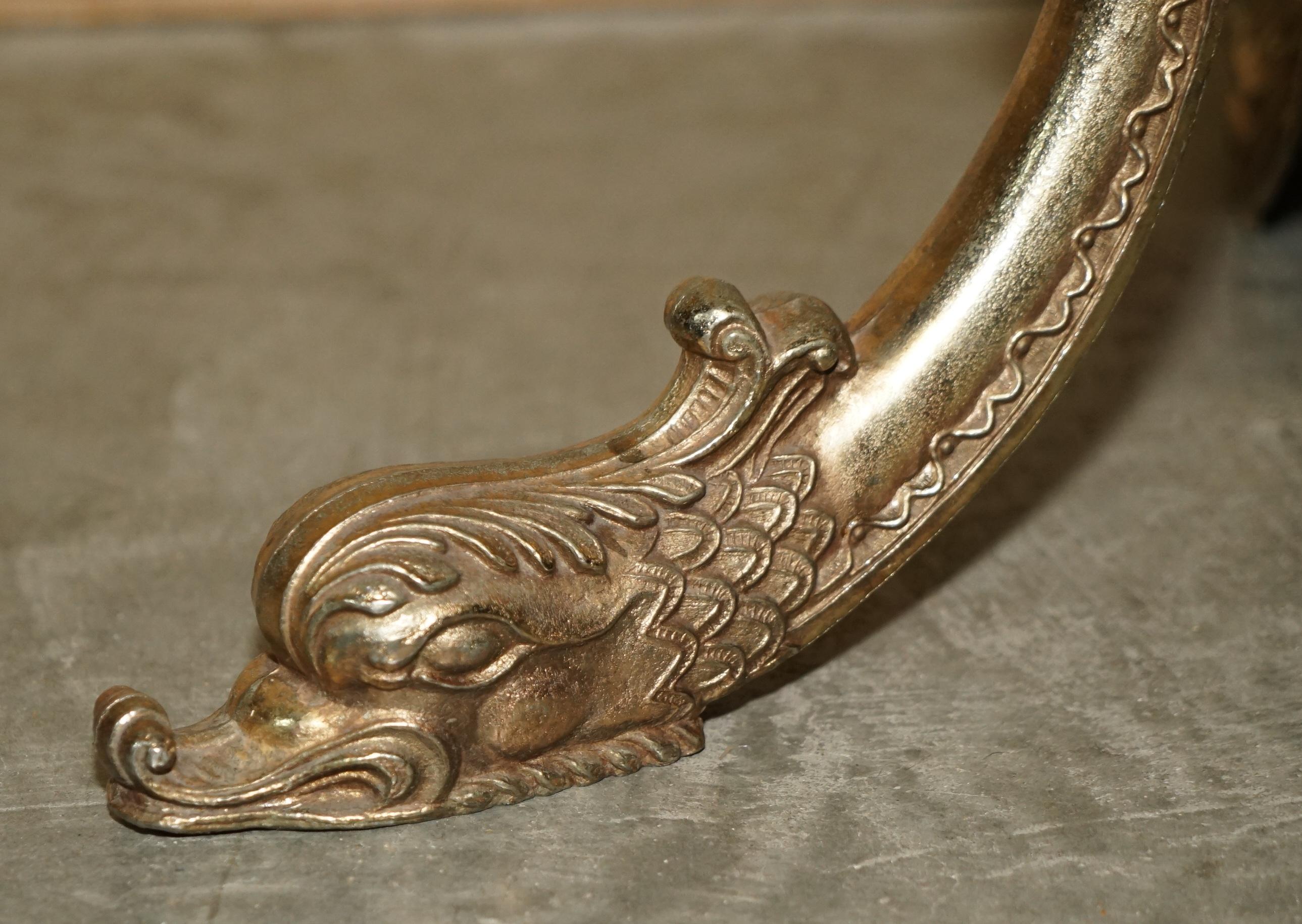 Hand-Crafted ANTIQUE VICTORIAN CiRCA 1900 BRASS COAT HAT & SCARF STAND RARE DOLPHIN CAST LEGS