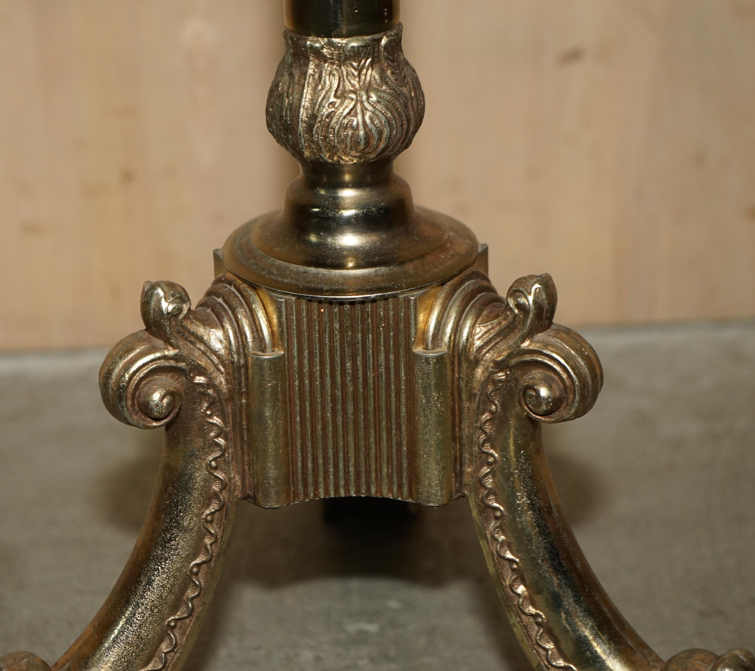 Early 20th Century ANTIQUE VICTORIAN CiRCA 1900 BRASS COAT HAT & SCARF STAND RARE DOLPHIN CAST LEGS