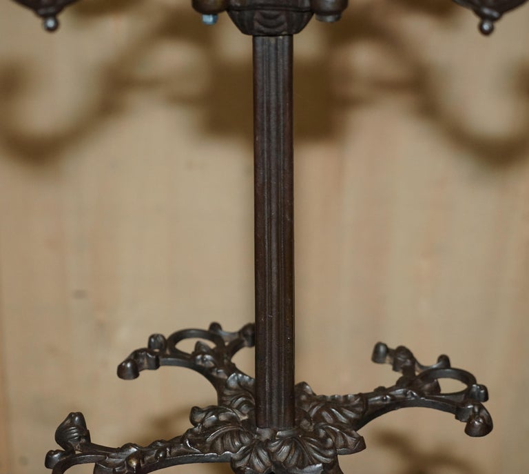 Antique Victorian circa 1900 Cast Iron Coat Hat Umbrlla and Scarf Stand ...