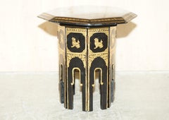 ANTIQUE VICTORIAN CIRCA 1900 CHiNESE CHINOISERIE LACQUERED FOLDING SIDE TABLE