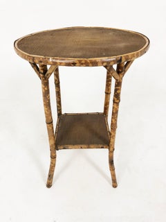 Antique Victorian Circular Bamboo Table Two Tier Oriental, Scotland, 1900, H827