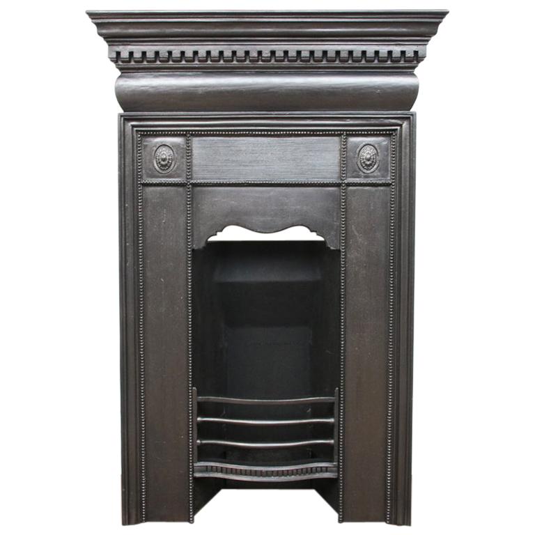 Antique Victorian Classical Cast Iron Bedroom Fireplace