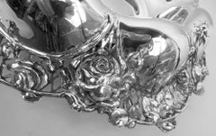 Antique Victorian Classical Sterling Silver Rose Centerpiece Bowl