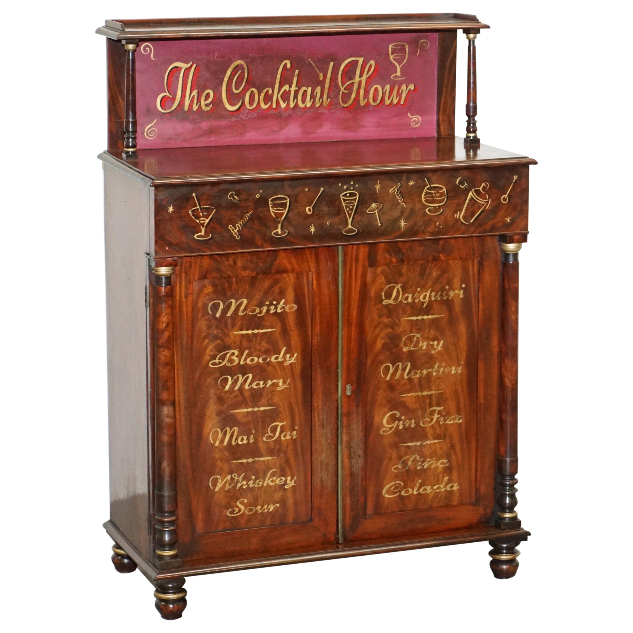 Antique Victorian Cocktail Drinks in Flamed Hardwood Nicely