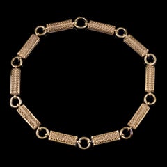 Antique Victorian Collar 18 Carat Gold on Silver Necklace, circa 1880