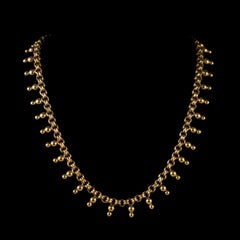 Antique Victorian Collar Necklace 18 Carat Gold Silver, circa 1890