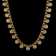 Antique Victorian Collar Necklace 18 Carat Gold Silver, circa 1900