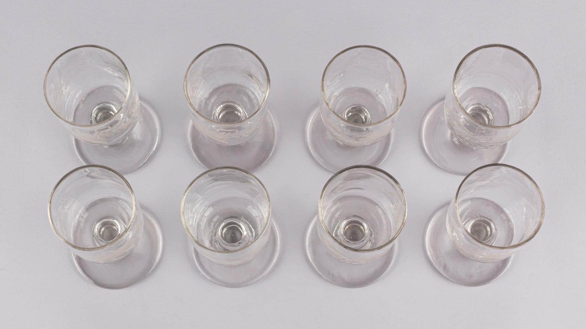 Antike viktorianische Collection Set 8 geätzten Glas trinken Weingläser Kelche (Viktorianisch) im Angebot