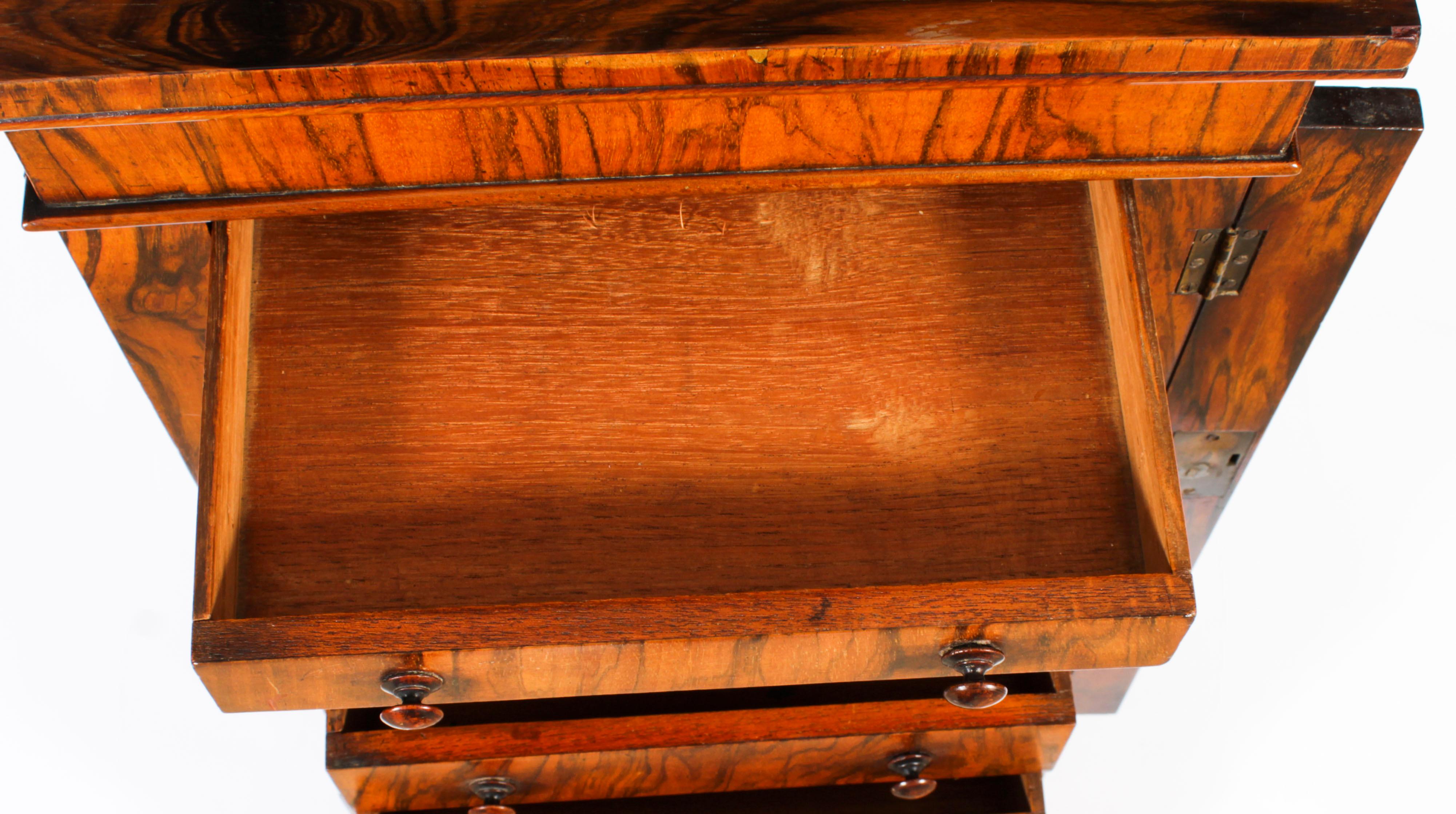 Antique Victorian Collectors Cabinet Wellington Chest 19th Century 5