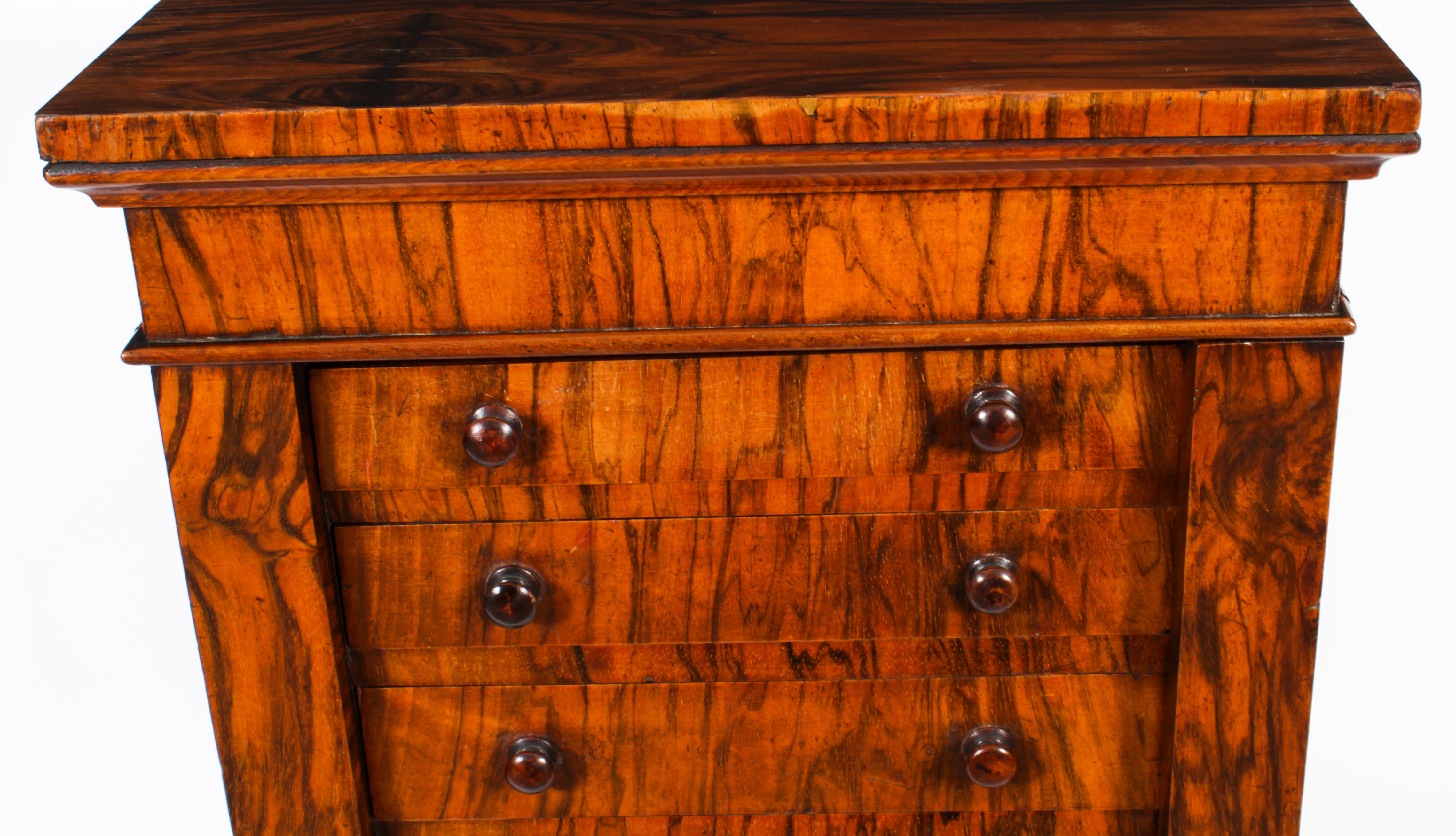 Mid-19th Century Antique Victorian Collectors Cabinet Wellington Chest 19th Century