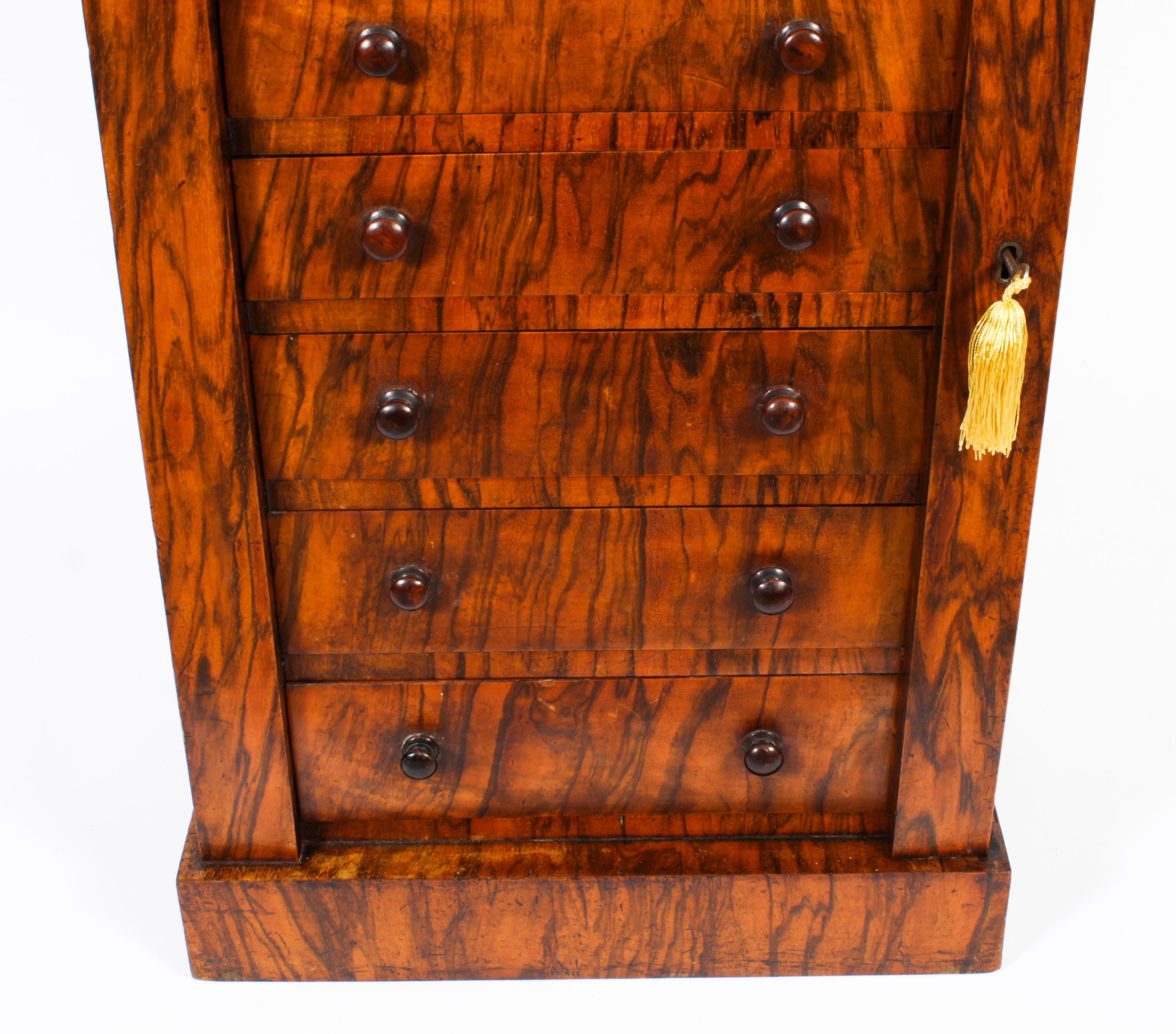 Antique Victorian Collectors Cabinet Wellington Chest 19th Century 1