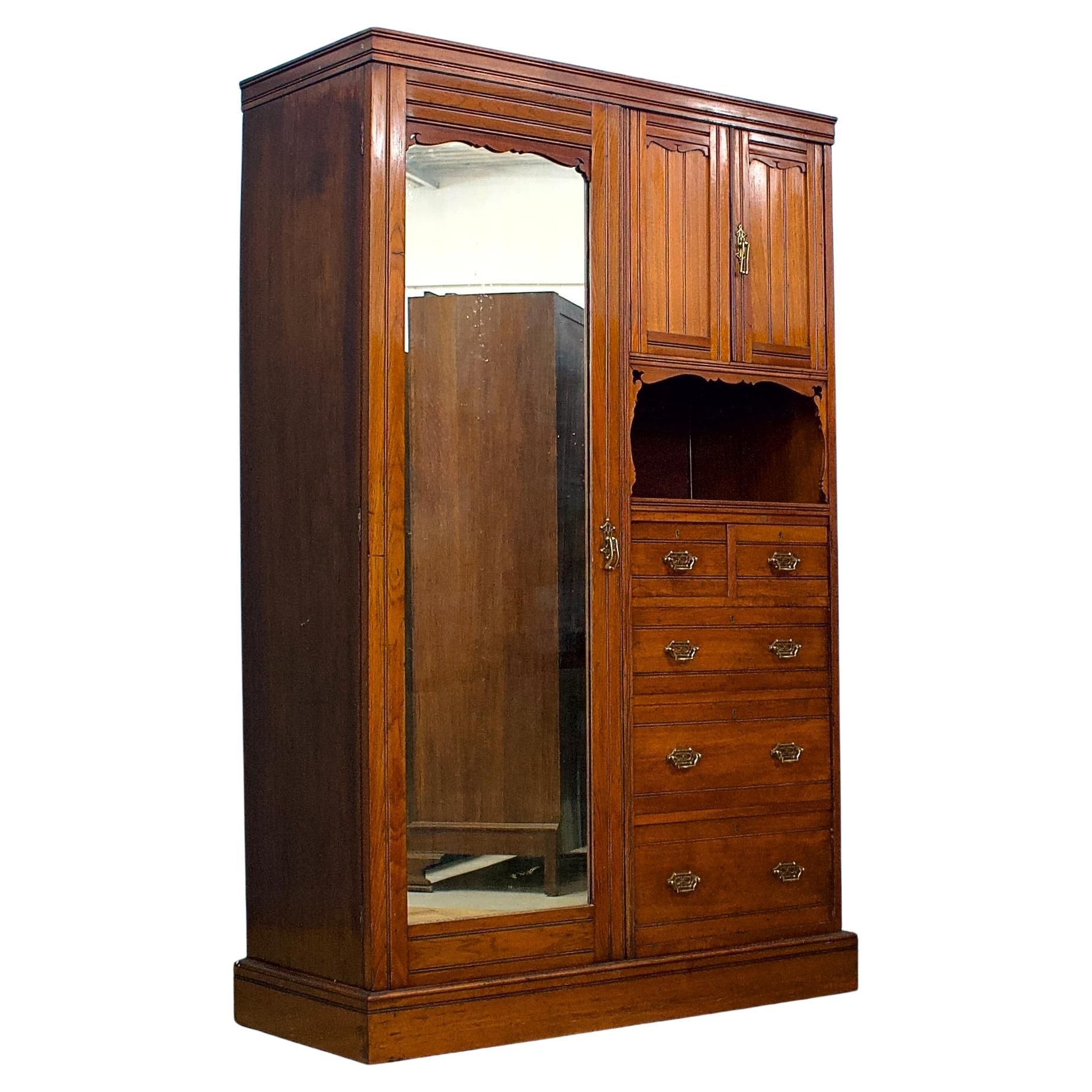 Antique Victorian Compactum Combination Wardrobe, 1890s